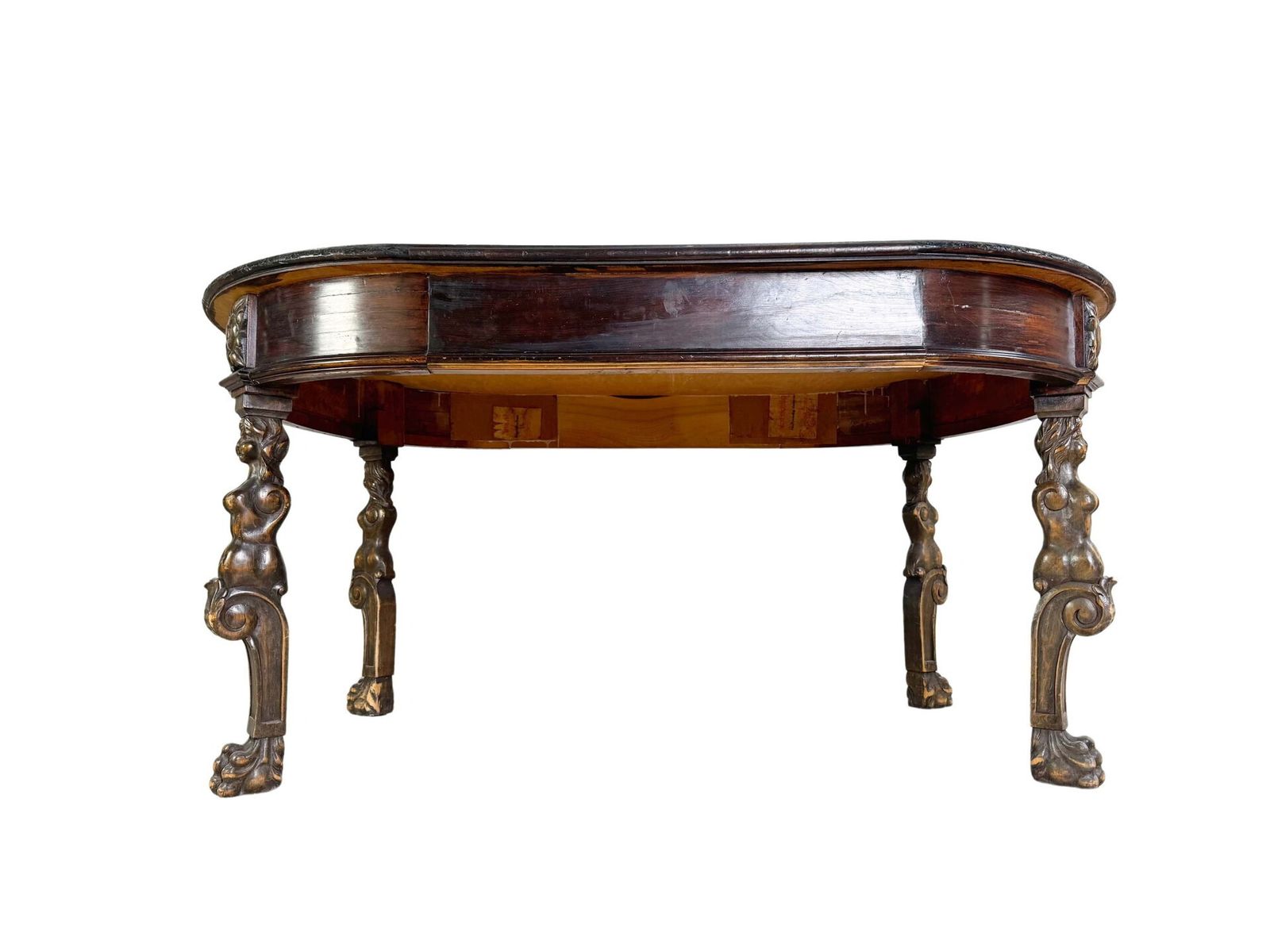 Original Neo Baroque Dining Table Wood Carving Antique Table