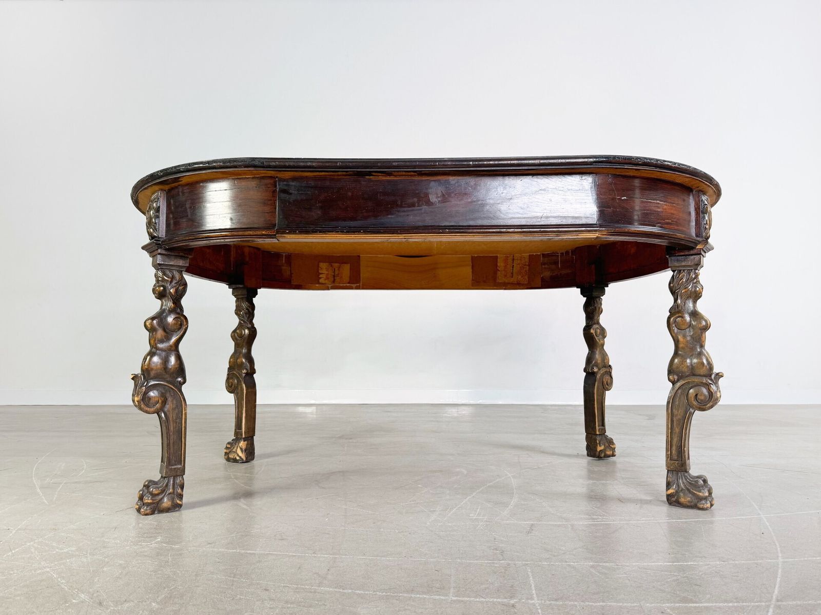 Original Neo Baroque Dining Table Wood Carving Antique Table photo for sale