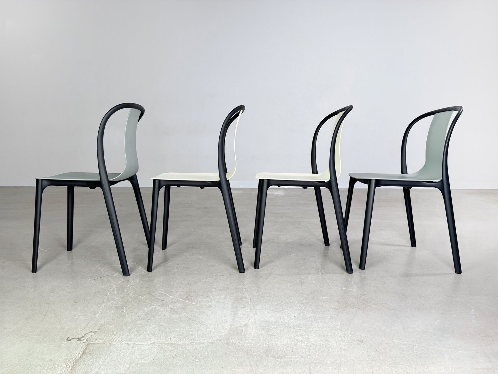 Set Of 2 Vitra Belleville Chair Ronan Erwan Bouroullec Outdoor Moss Gray photo 390.0
