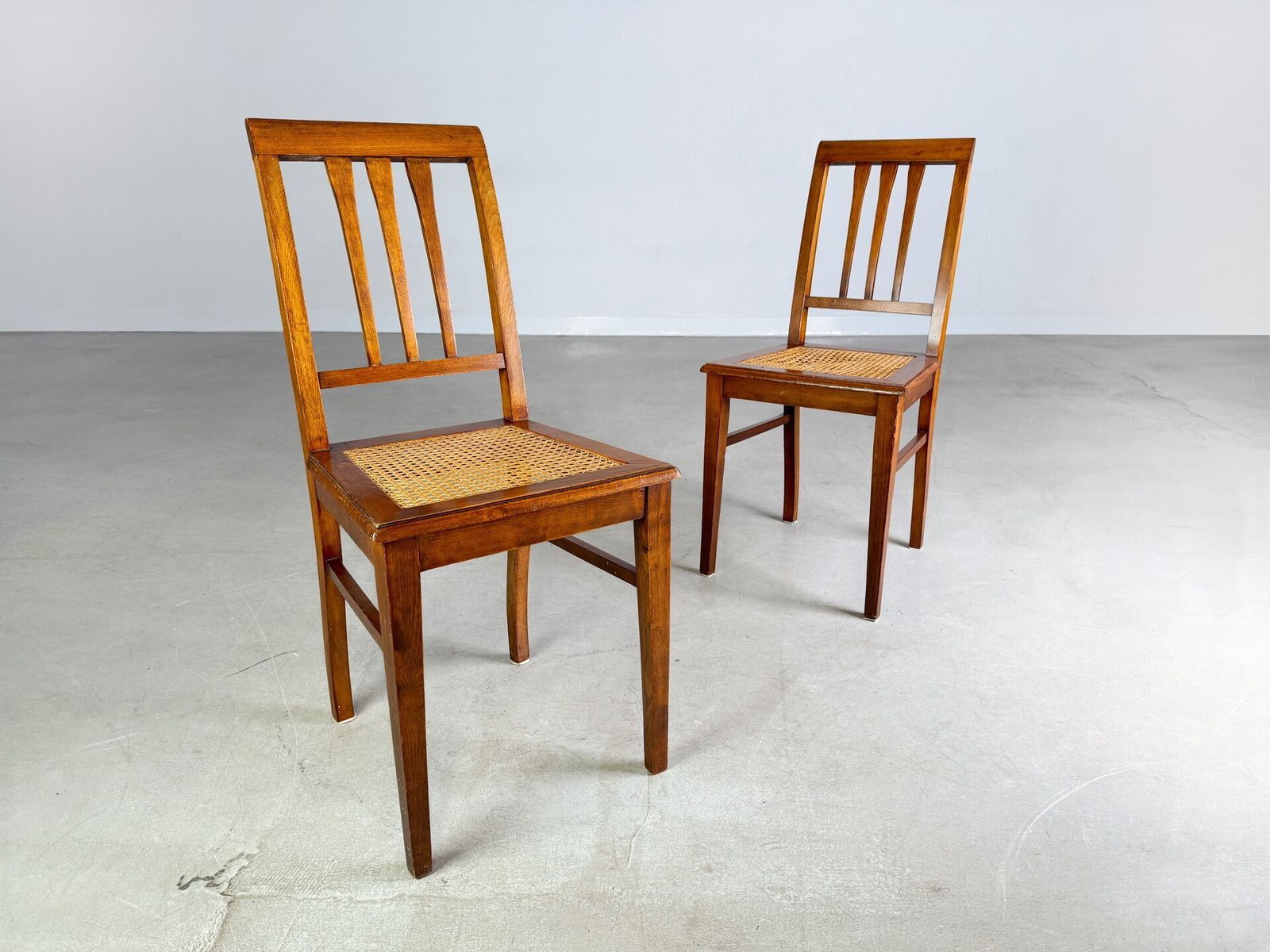 Set Of 2 Art Nouveau Chairs Viennese Wickerwork Side Chair Antique photo for sale