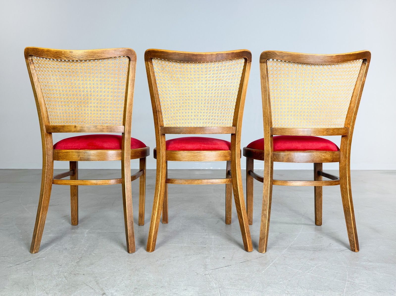 Original Set Of 3 Thonet A811/1 Chairs Josef Hoffmann 1951 Upholstered photo vinterior