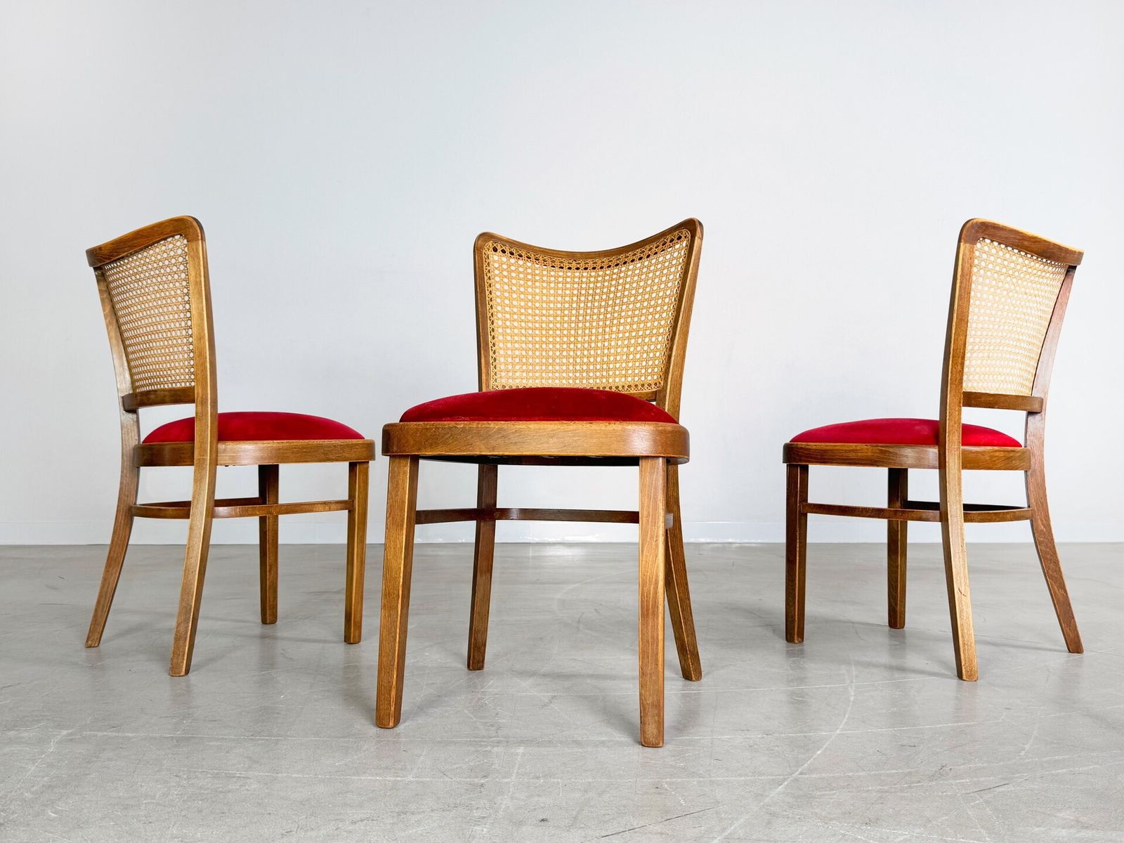 Original Set Of 3 Thonet A811/1 Chairs Josef Hoffmann 1951 Upholstered photo buy