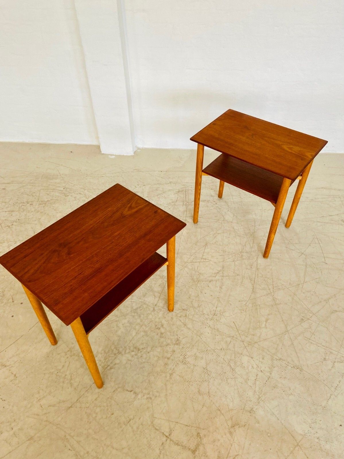 Vintage Danish  Mid Century Teak And Oak Bedside Tables  By Næstved Møbelfabrik photo 795.0