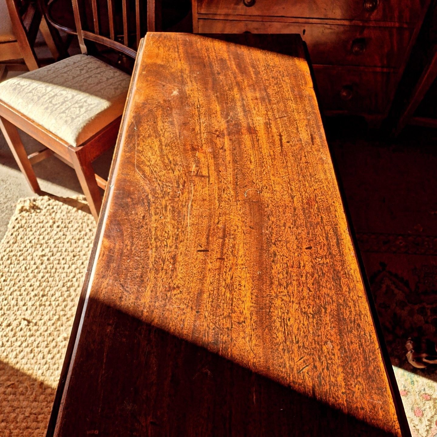 photo vinterior Fab Circa 1820 Regency Pembroke Mahogany Table On Turned Legs And Brass Castors