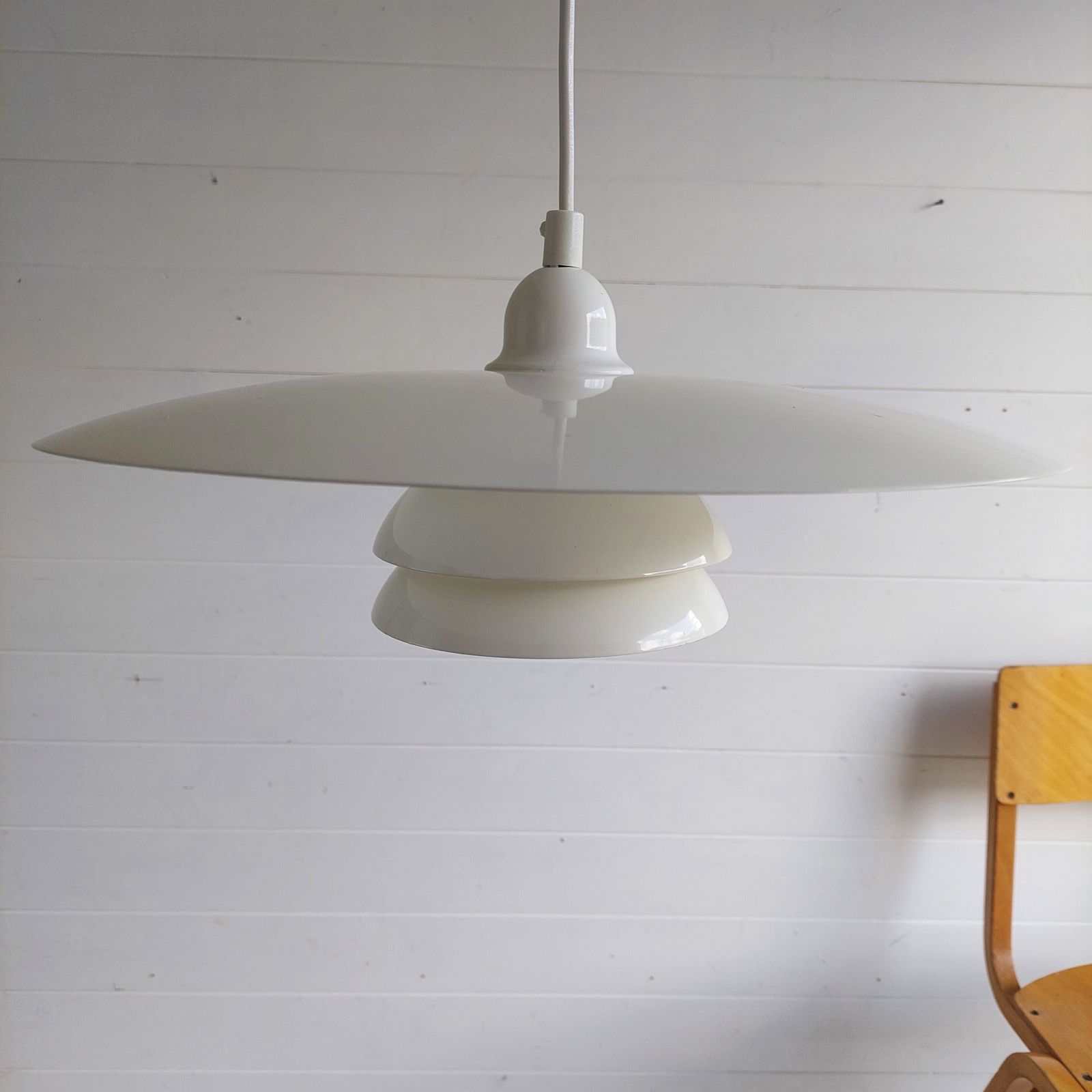 Mid Century  Ikea 'Vinter' Pendant Lamp Vintage Metal Triple Ring Ceiling Light Louis Poulsen Style 90s photo buy