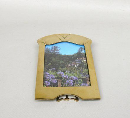 German Art Nouveau Picture Frame In Brass, 1890s photo vintage