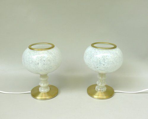 Elegantvtable Lamps With Glass Lampshades From Doria Leuchten, 1960s, Set Of 2