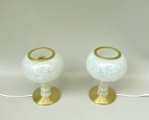 Elegantvtable Lamps With Glass Lampshades From Doria Leuchten, 1960s, Set Of 2 photo furniture