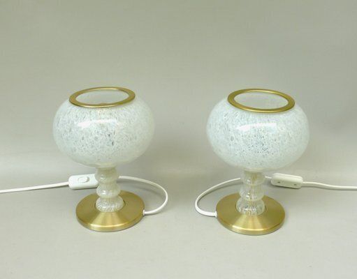 Elegantvtable Lamps With Glass Lampshades From Doria Leuchten, 1960s, Set Of 2 photo for sale