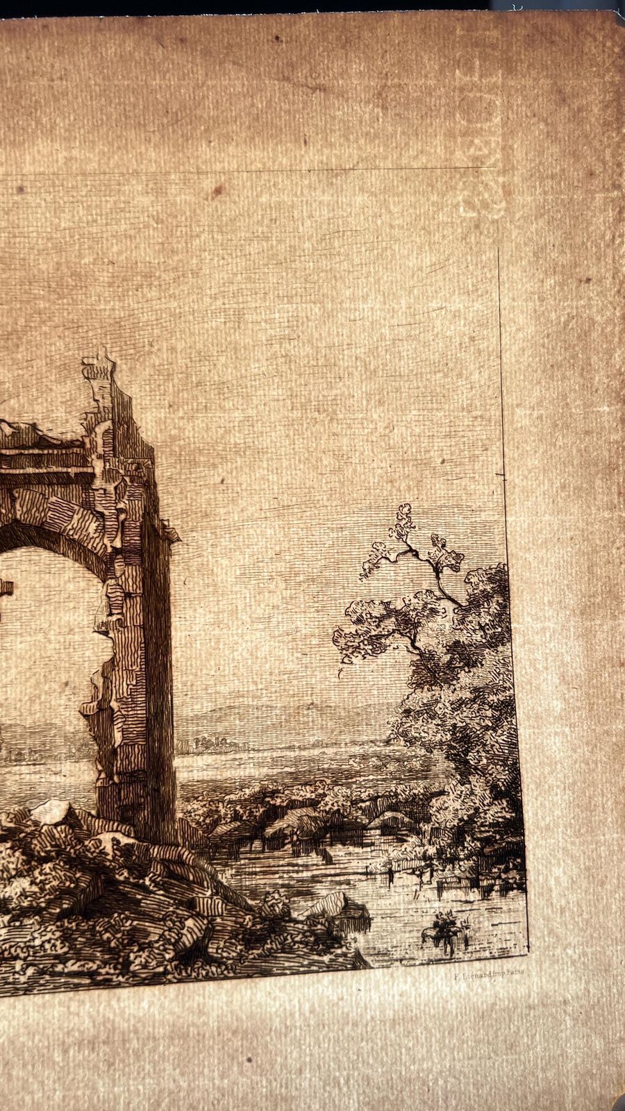 19th Century Architectural Etching Of Qubba Ruins In Tlemcen, Algeria By Gabrielle Niel, 1870s photo vintage