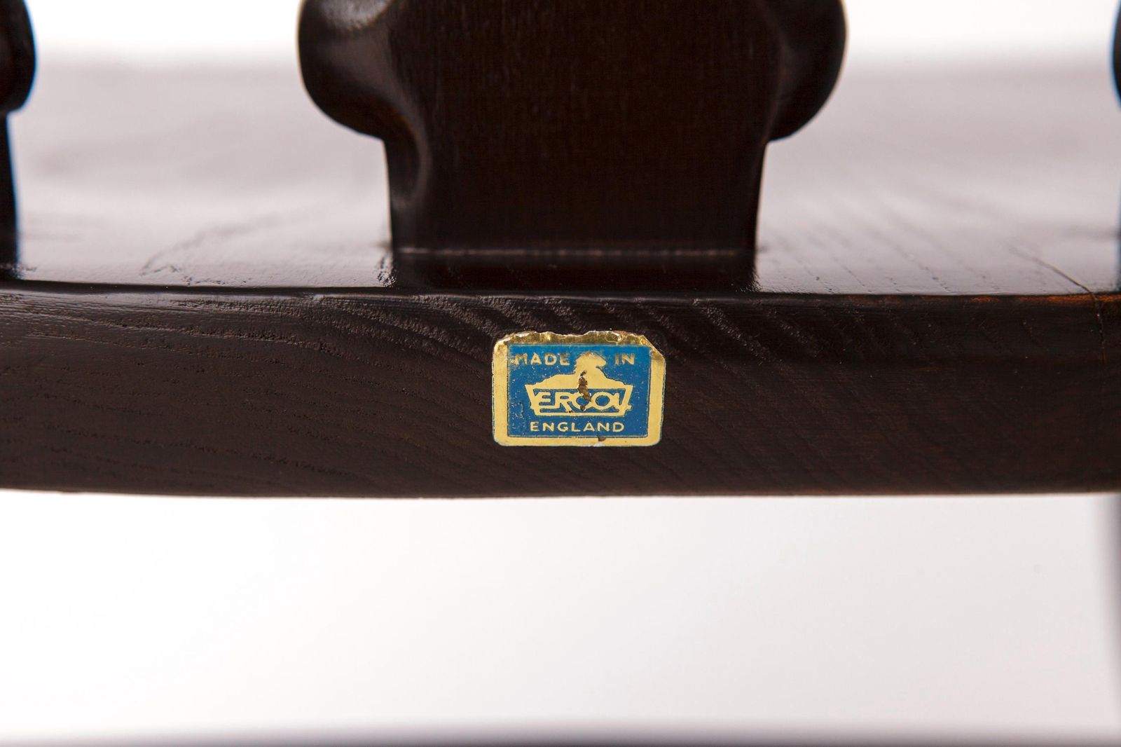 Vintage Ercol Chair Model 375 – England 1960s – Elm Wood – Original Label photo vintage