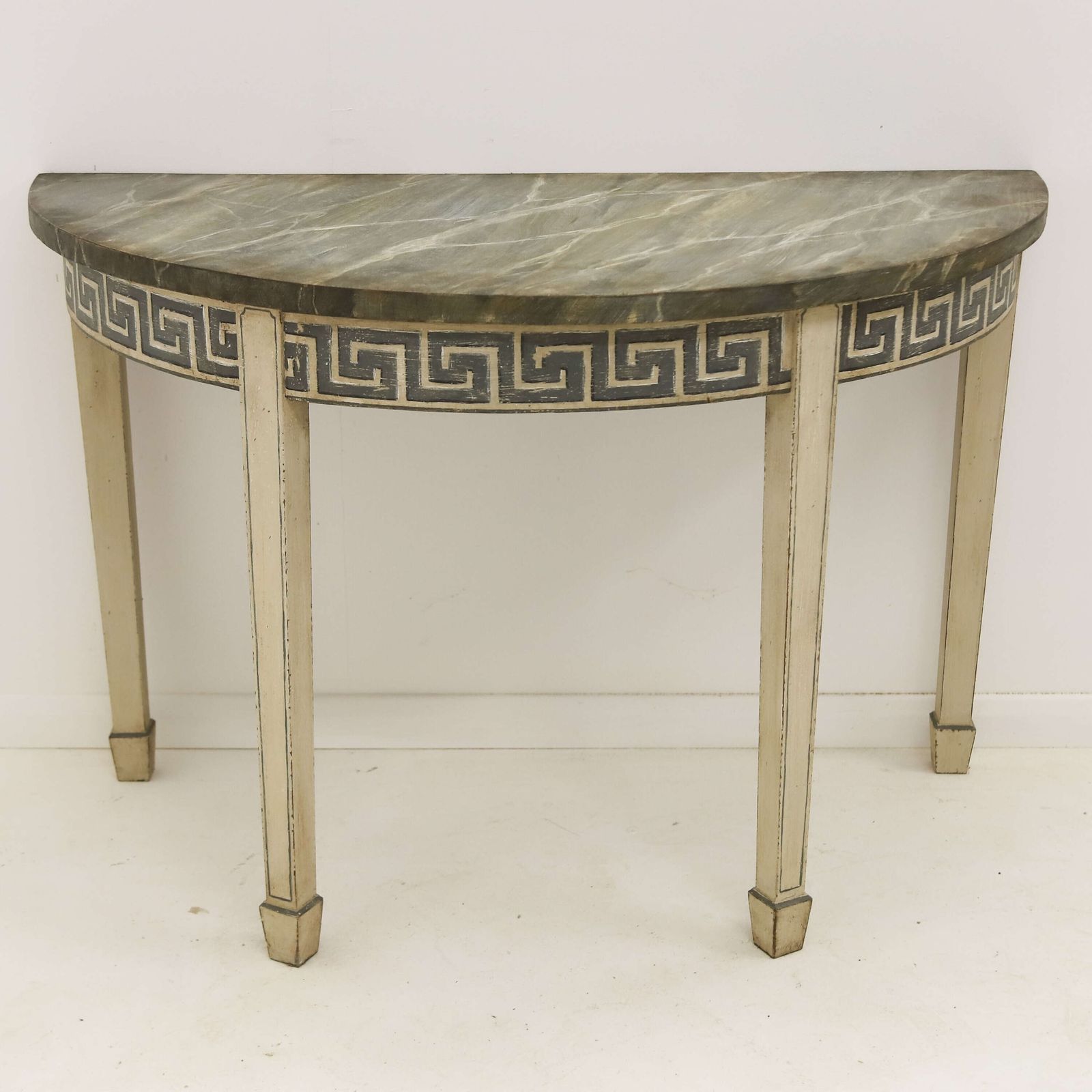 Georgian Demi Lune Console Table, English 18th Century   Later Painted photo 995.0