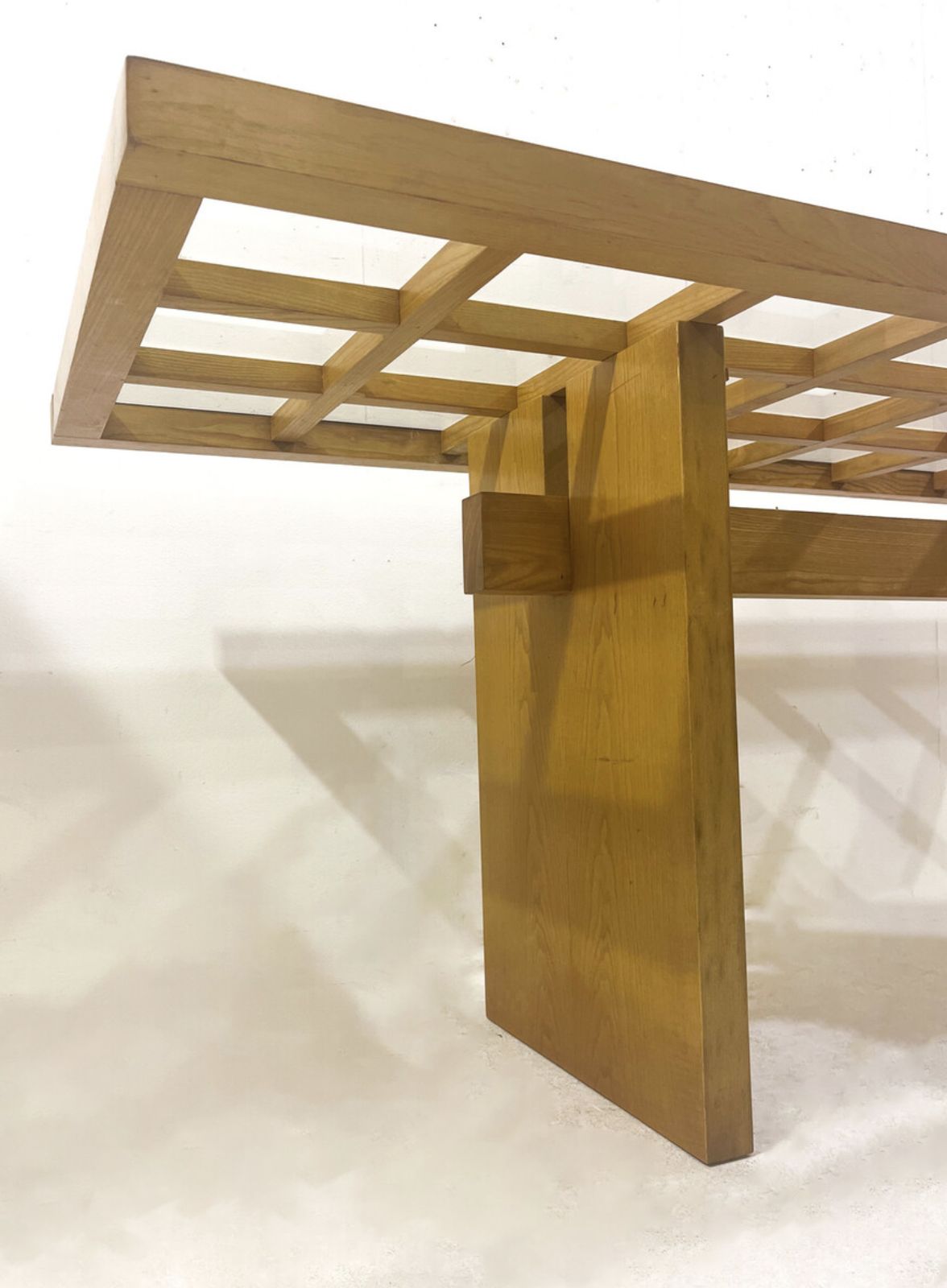 Mid Century Dining Table, Wood With Glass Top, Italy, 1970s photo vinterior