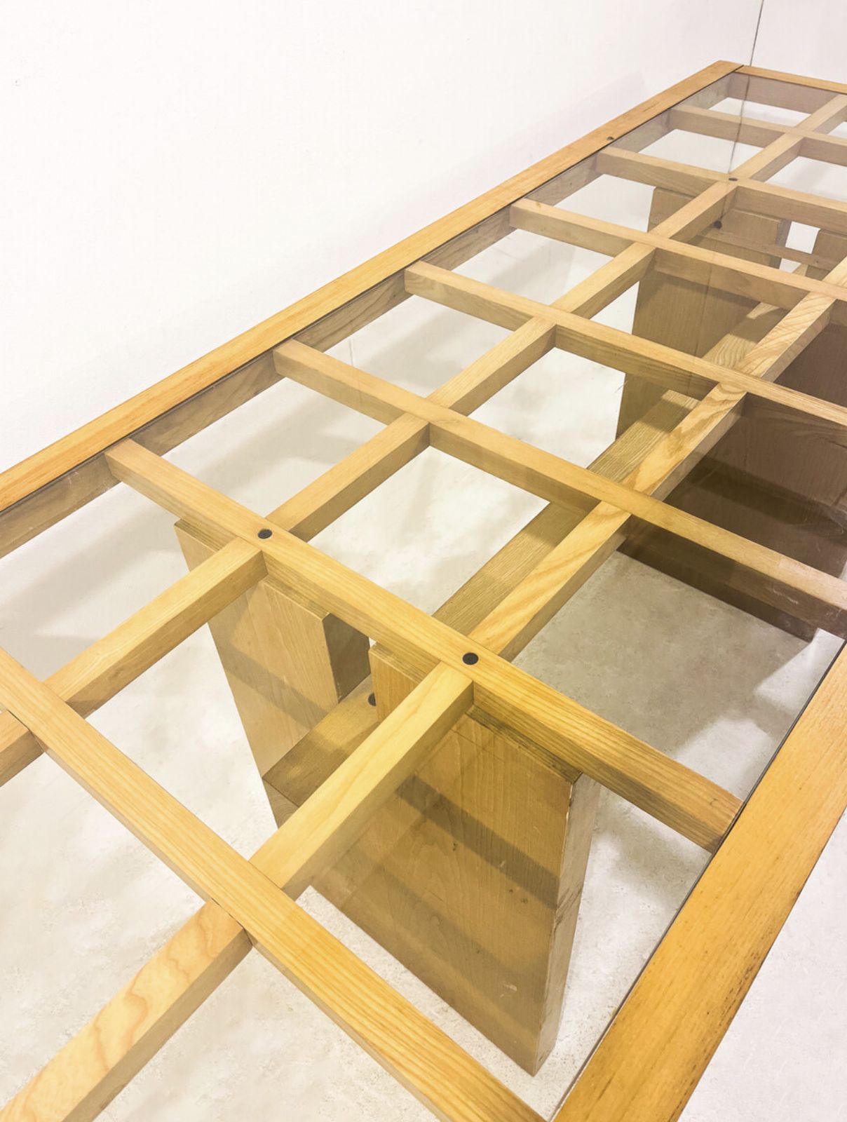 Mid Century Dining Table, Wood With Glass Top, Italy, 1970s photo buy
