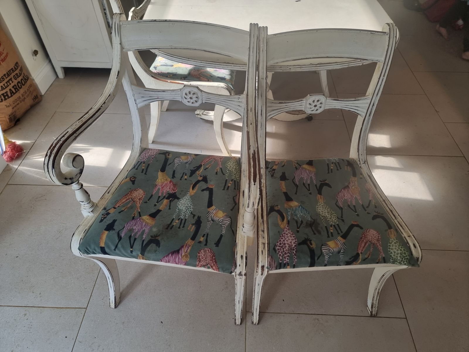 Shabby Chic French Style Dining Room Table And Chairs photo for sale