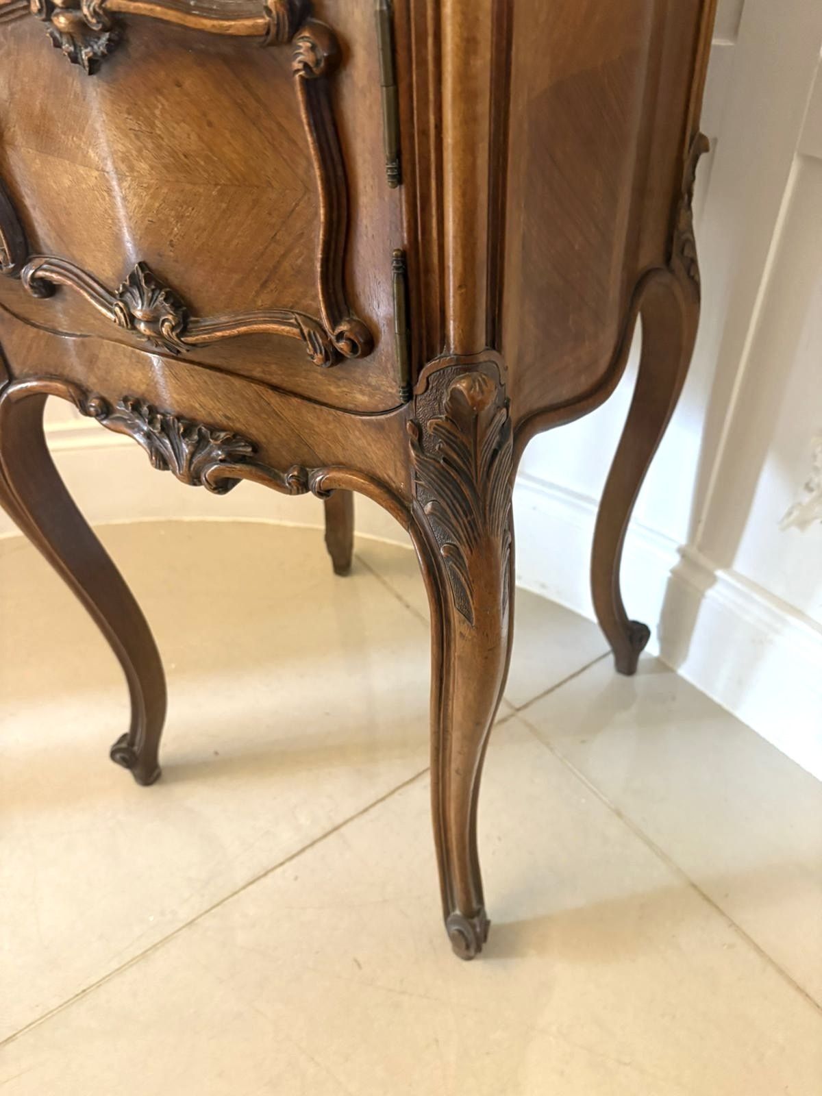 photo for sale Antique 19th Century Quality Carved Walnut French Bedside Cabinet