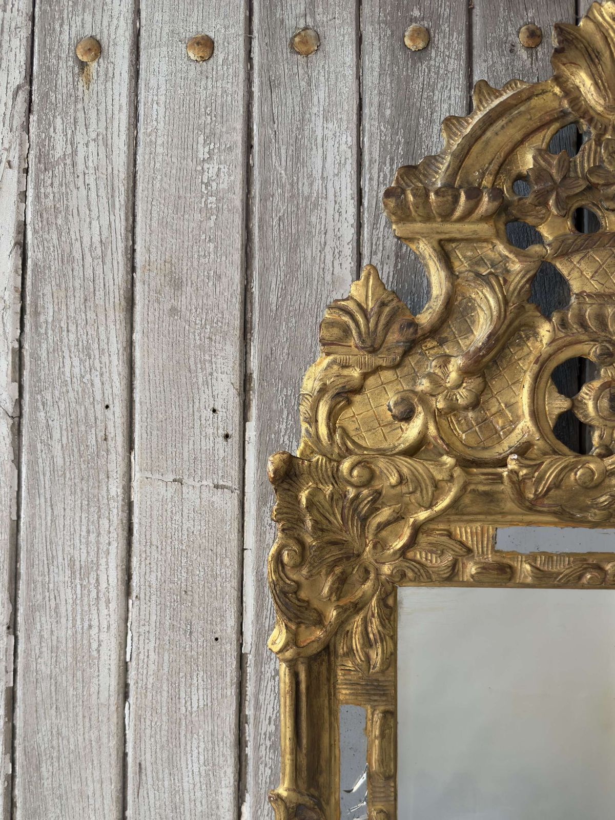 Antique Italian Baroque Giltwood Mirror   18th Century photo furniture