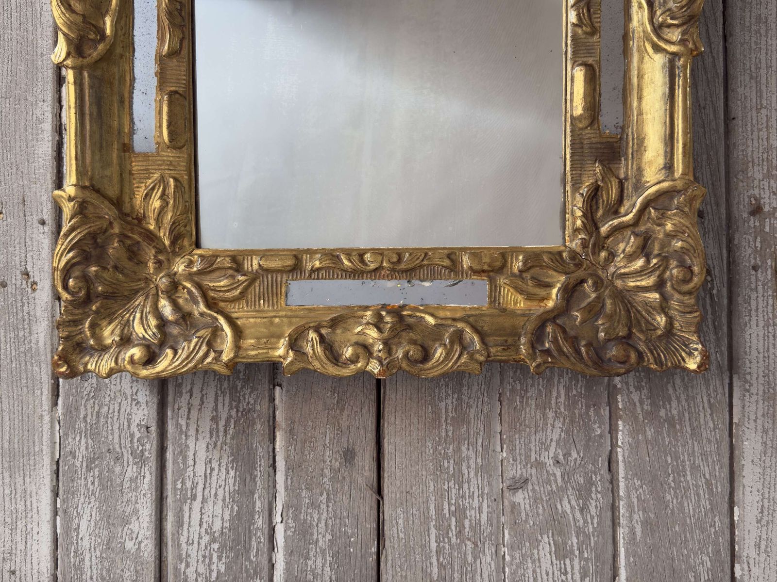Antique Italian Baroque Giltwood Mirror   18th Century photo vinterior