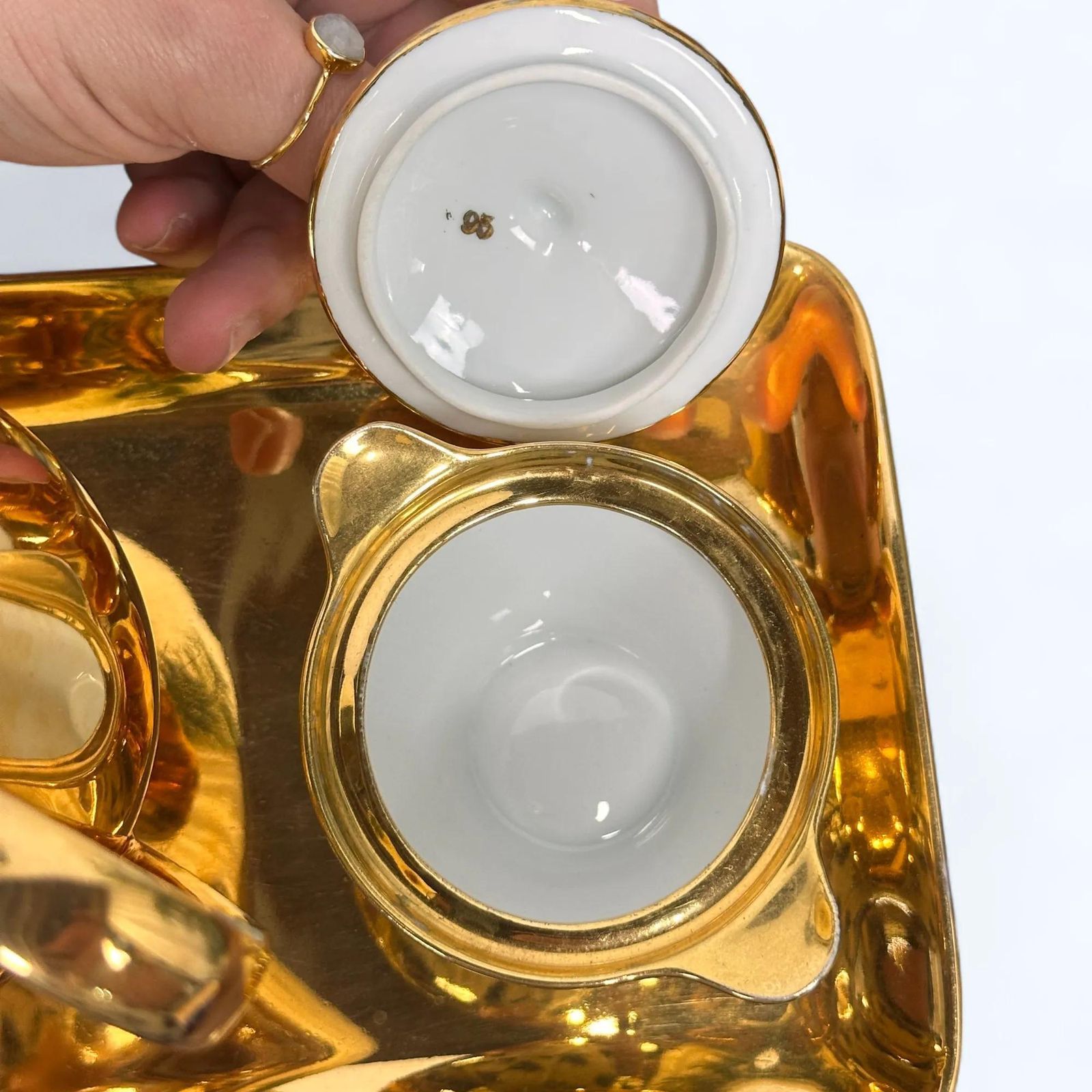 photo furniture Vintage 1950s Bareuther Bavaria Gold Coffee Set, Mid Century Porcelain 4 Piece