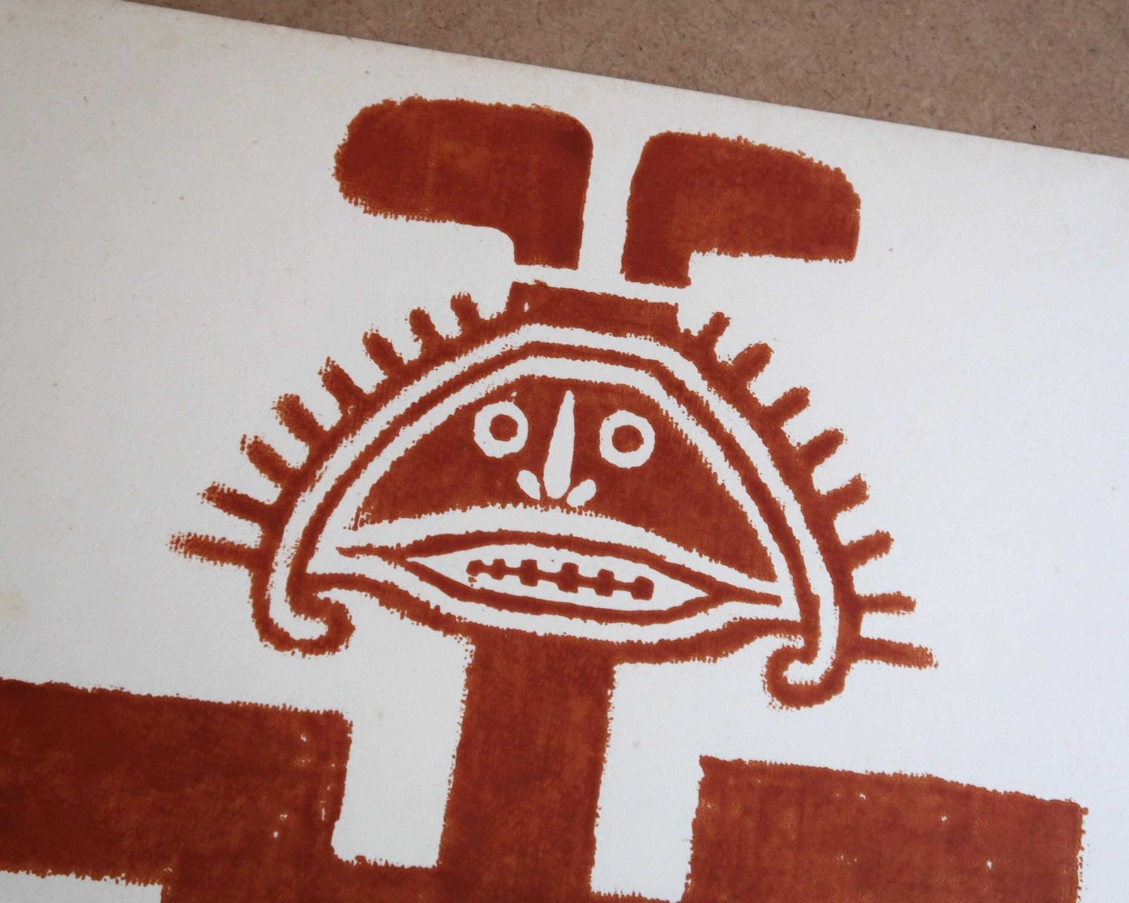 Original Pre Colombian Print By Georges Arnulf, 1967 / Tolima, Calima, Quimbaya Style photo furniture