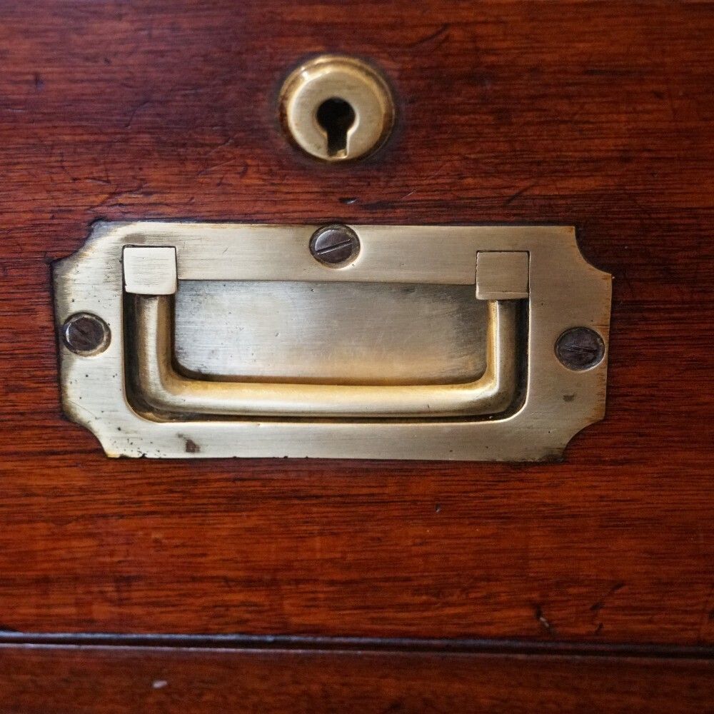 Victorian Mahogany Military Chest photo vintage