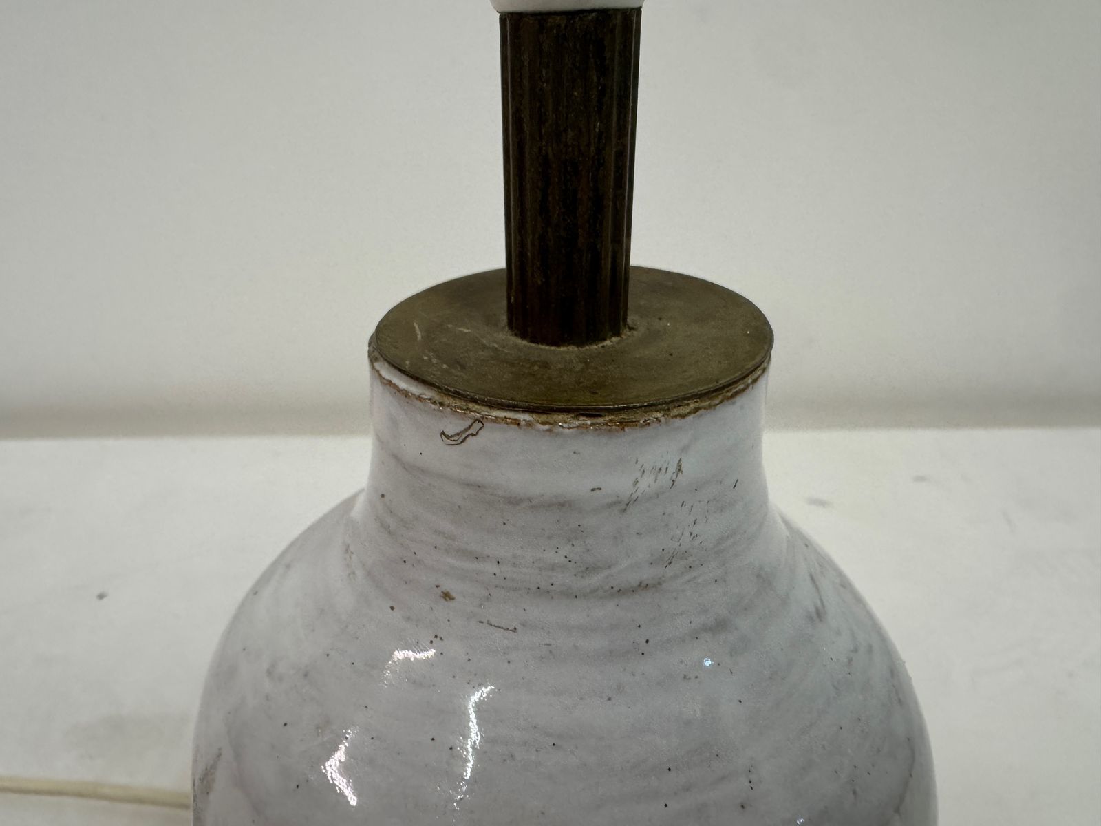 Mid Century Glazed Pottery Table Lamp, 1960s photo for sale