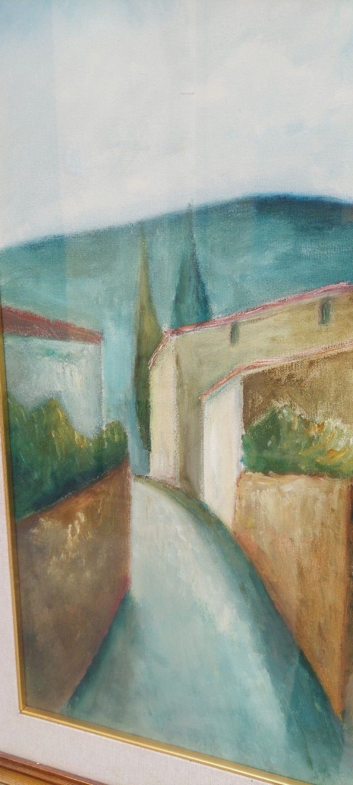 Oil Painting On Canvas Tuscan Landscape 50x70 Cm 60s 70s photo Art