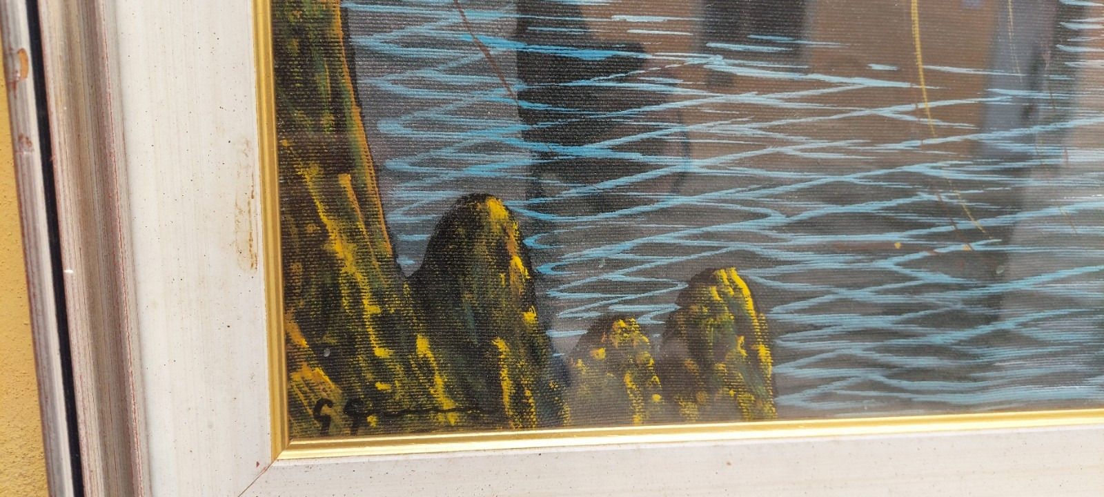 Oil Painting On Canvas Sea Landscape 50x70 Cm 60s 70s photo vinterior