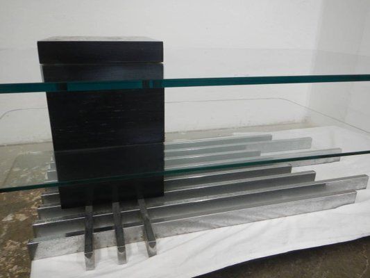 Tempered Glass Coffee Table By Vittorio Dassi, 1960s photo 699.0
