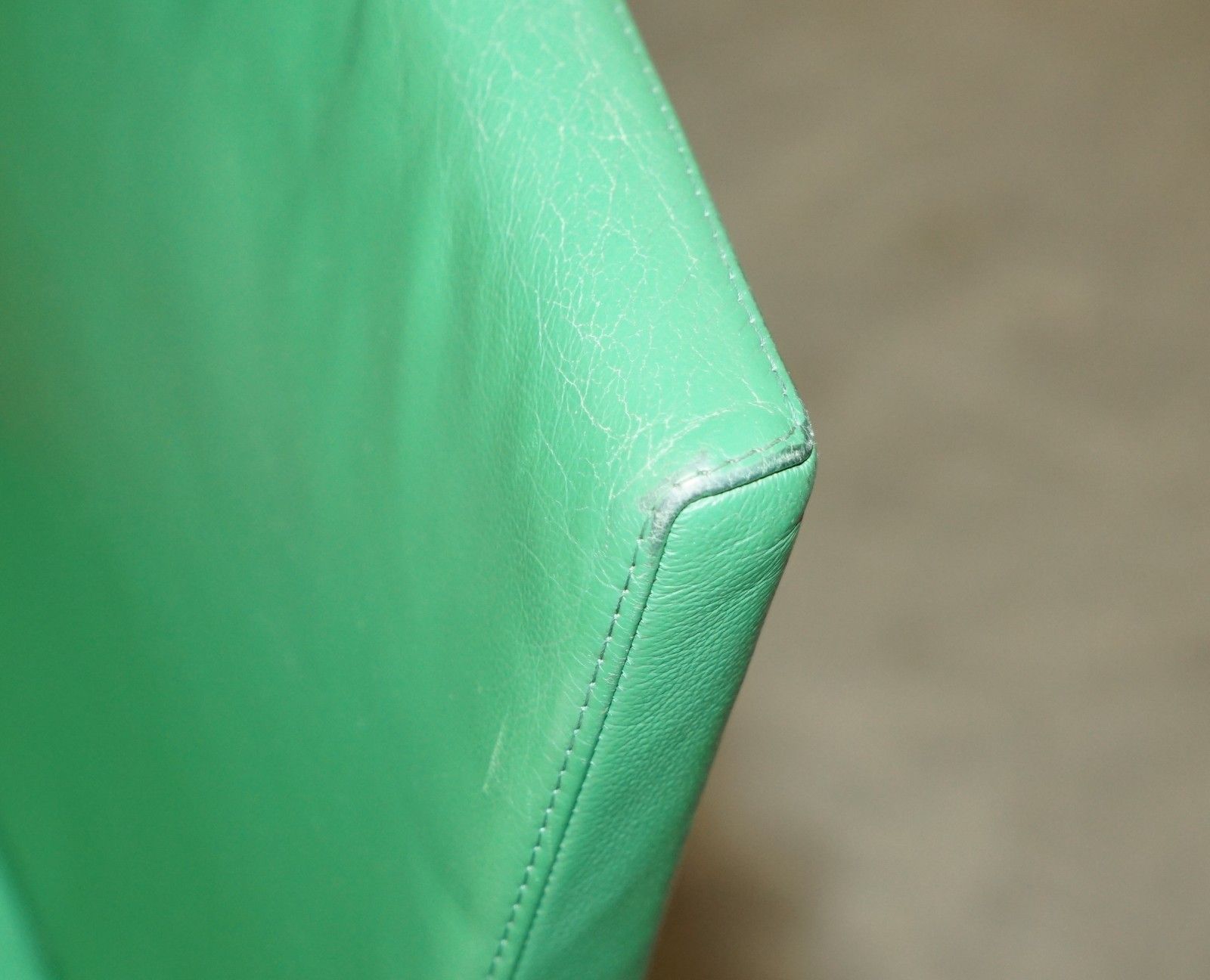 Furniture Four Important & Rare Original Rolex Green Leather Boutique Dealers Armchairs photo