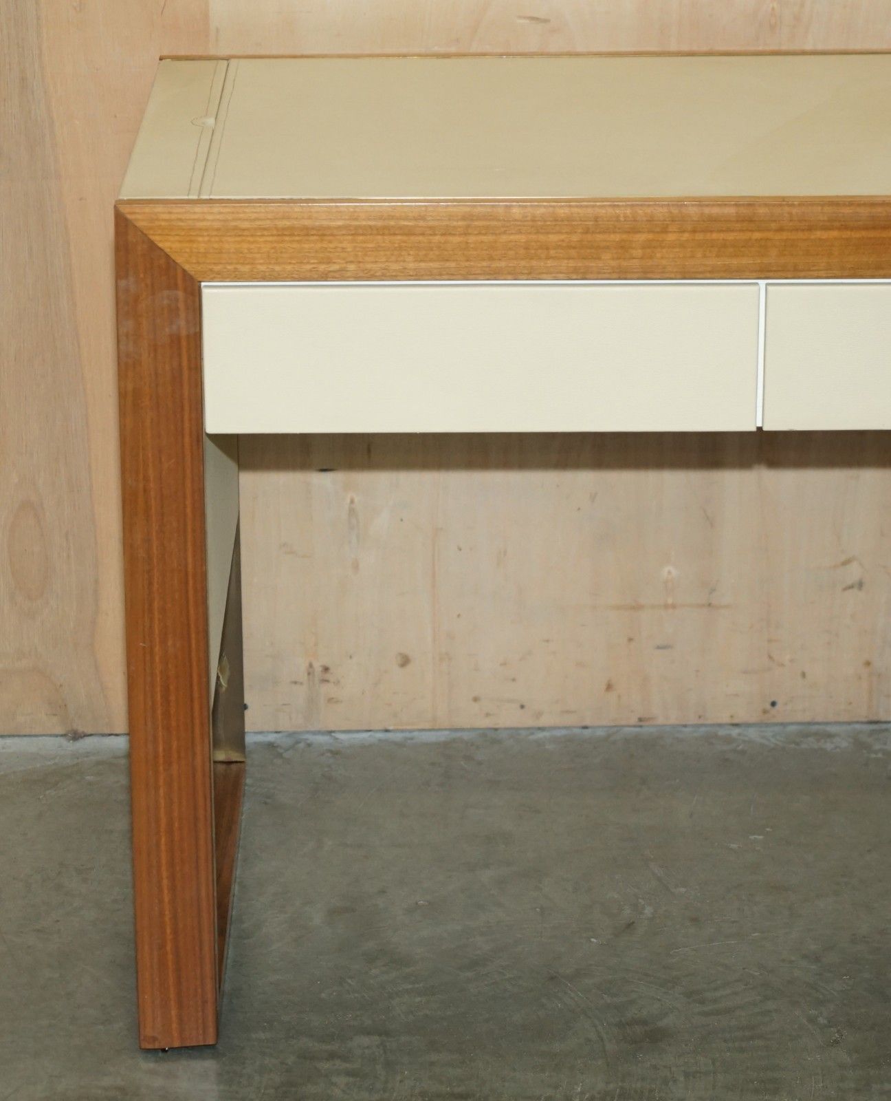 Rare Original Hand Made Leather Upholstered Rolex Ad Boutique Dealers Guest Desk photo Furniture