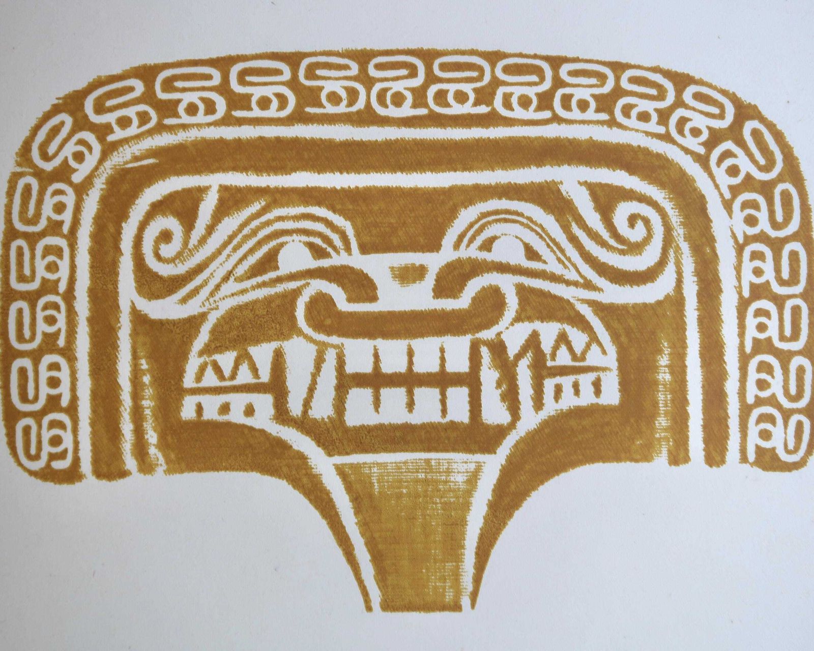 Original Pre Colombian Print By Georges Arnulf, 1967 / Tolima, Calima, Quimbaya Style photo furniture