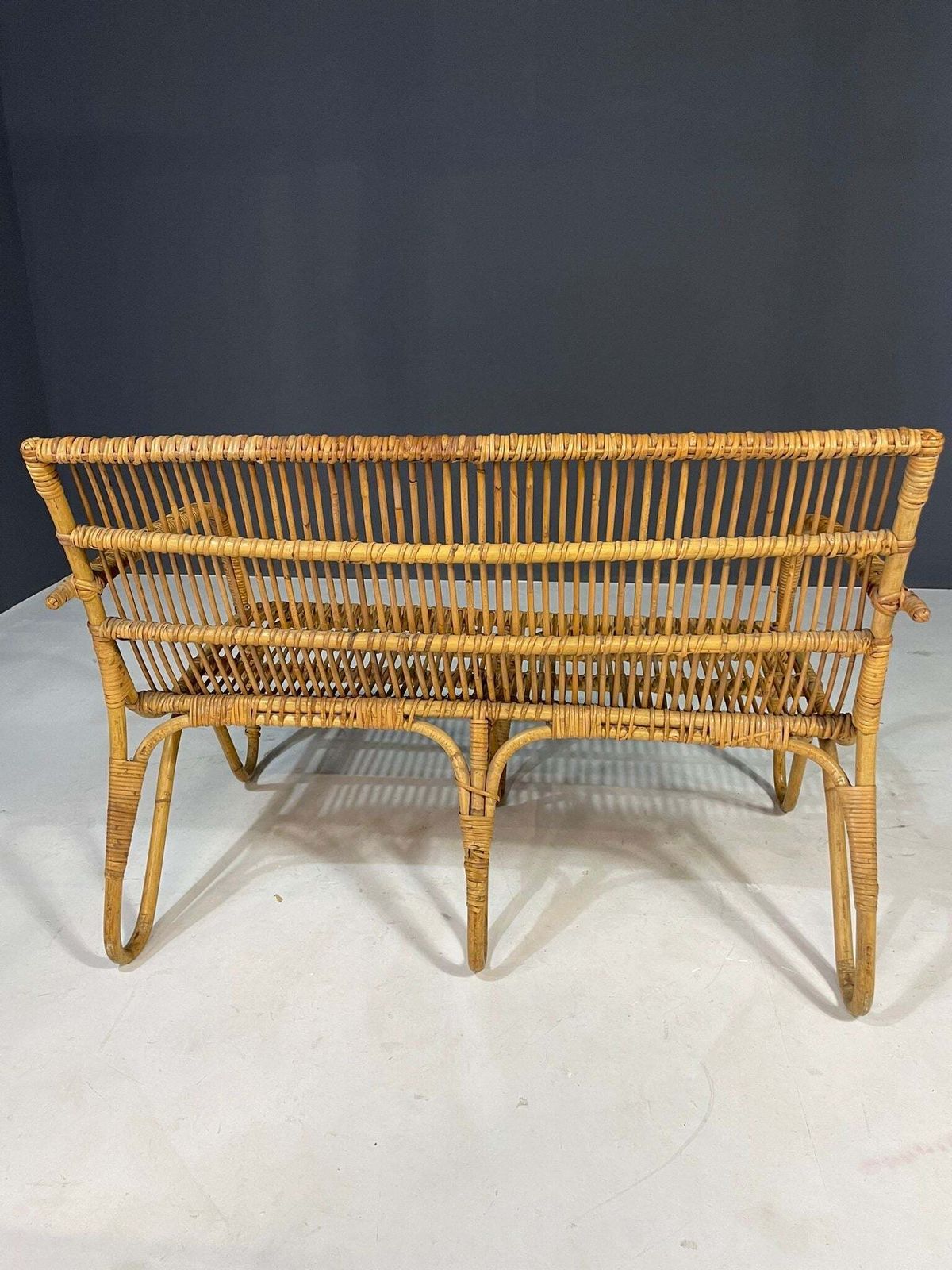 Art Deco Rattan Seating Set, Central Europe, 1930s–1940s photo vintage