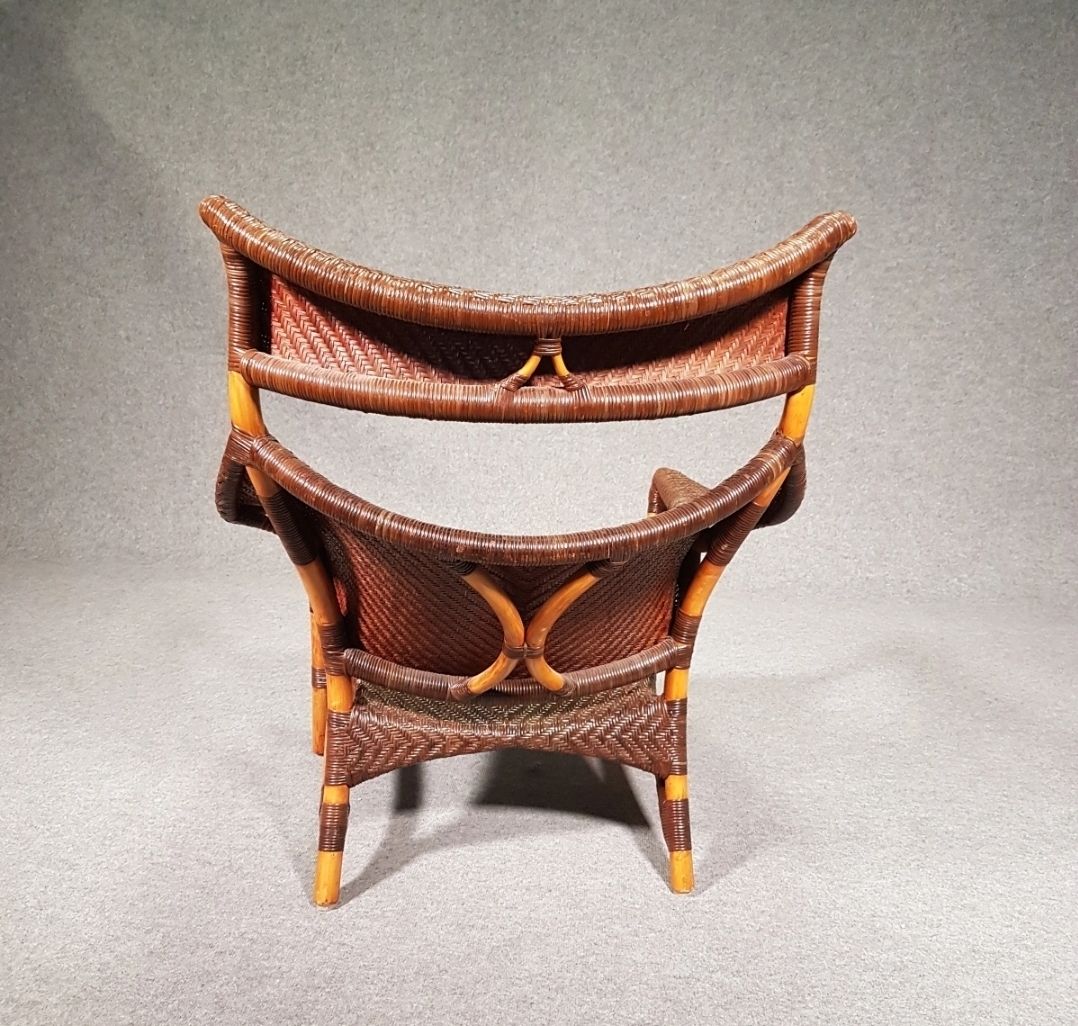 Lounge Chair And Footstool Designed By Yuzuru Yamakawa Rattan And Bamboo photo furniture