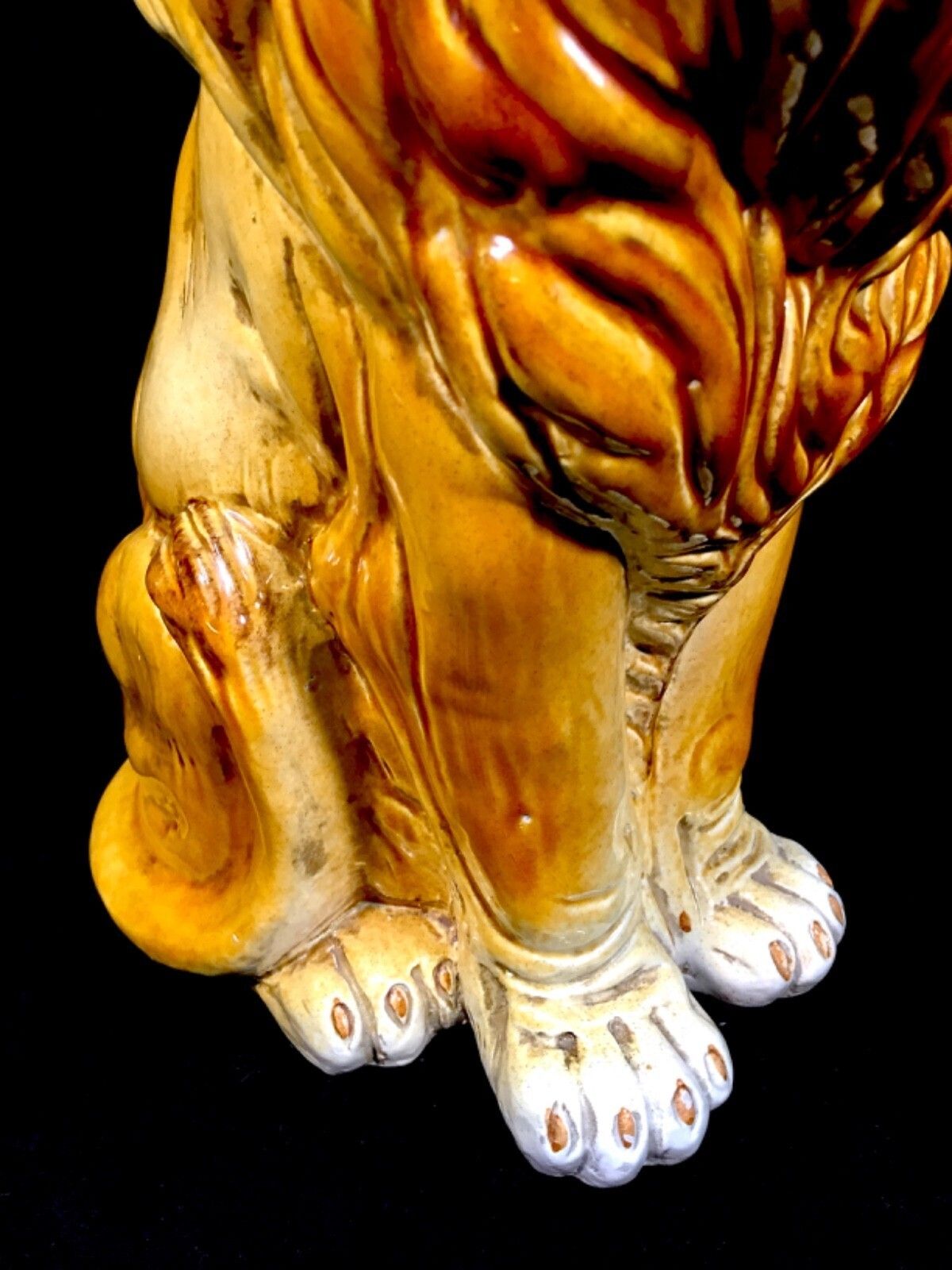 Vintage 1970s Italian Large Ceramic Lion Statue / Antique / Mid Century Tabletop photo 145.0