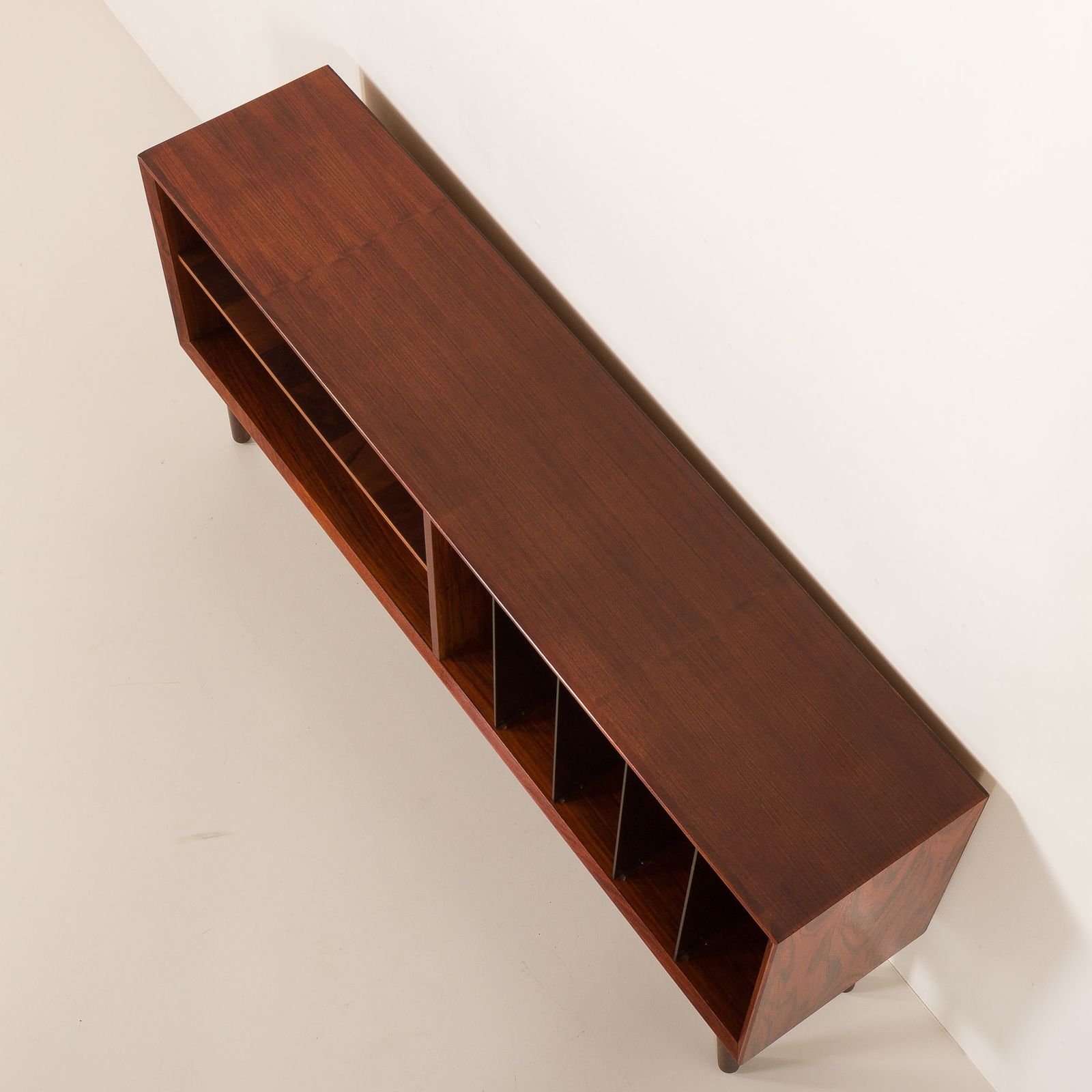 Scandinavian Rosewood Sideboard, Vintage Vinyl Records Cabinet, Denmark 1970s. photo vintage