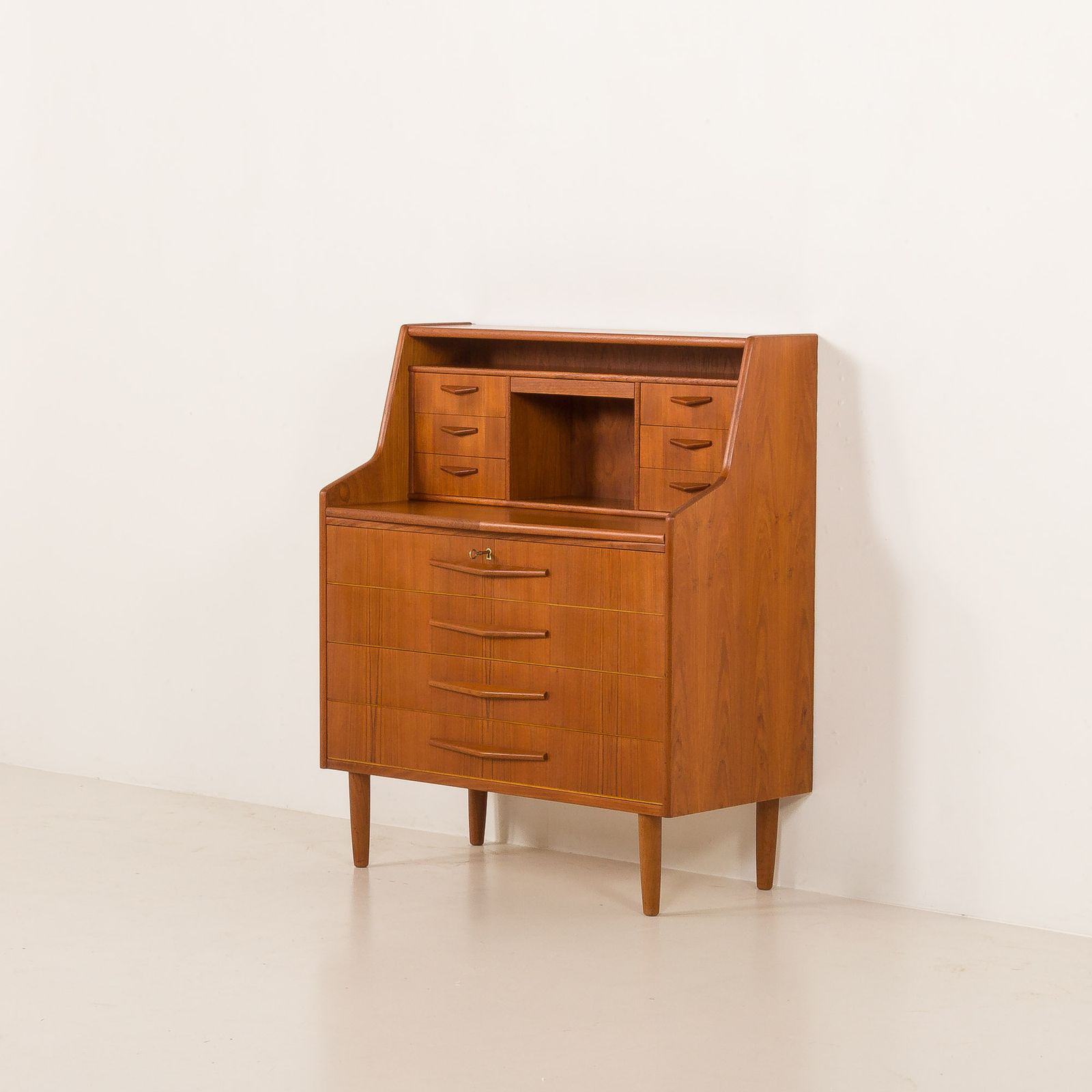 Danish Teak Mid Century Modern Secretaire Cabinet With A Desk And Vanity, 1960s photo 1380.0