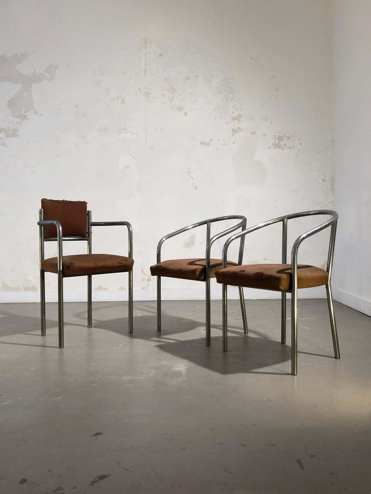Ensemble De 3 Chaises De Bureau Modernist Bauhaus Par Rene Herbst, France 1930 photo furniture