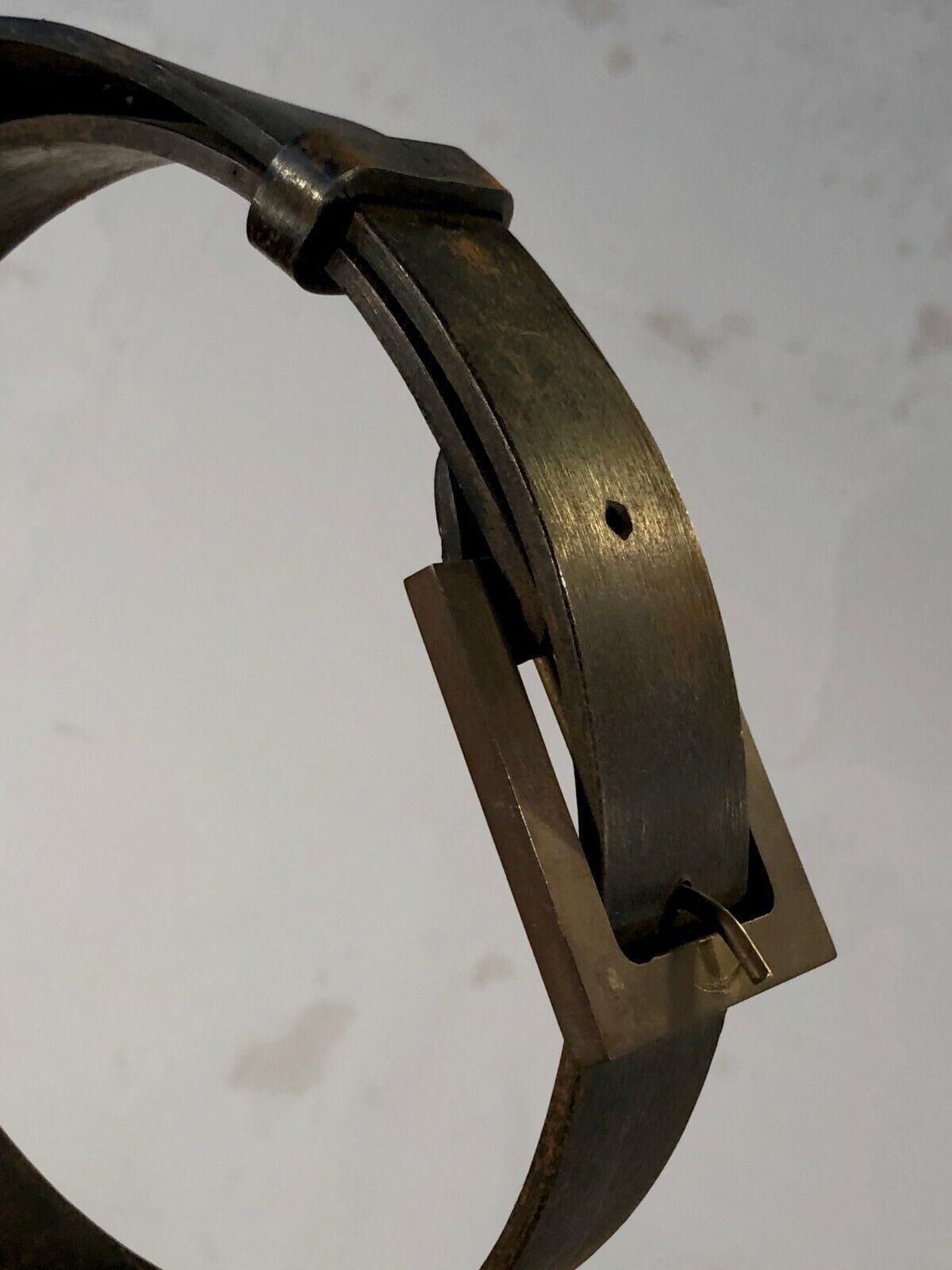 A Brutalist Iron Belt Plate In The Style Of Jacques Adnet France 1950 photo vintage