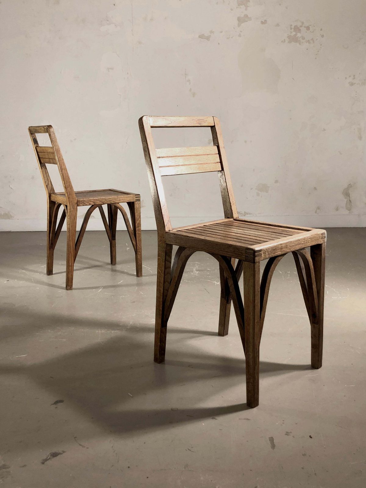 Pair Of 2 Mid Century Modern Chairs, In The Style Of Rene Gabriel, France 1950 photo buy
