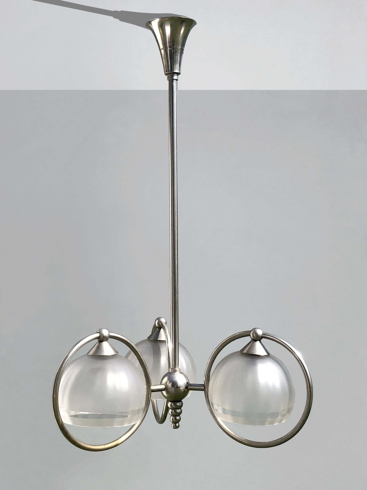 Art Deco Modernist Bauhaus Ceiling Light, In The Style Of Adnet France 1930 photo furniture