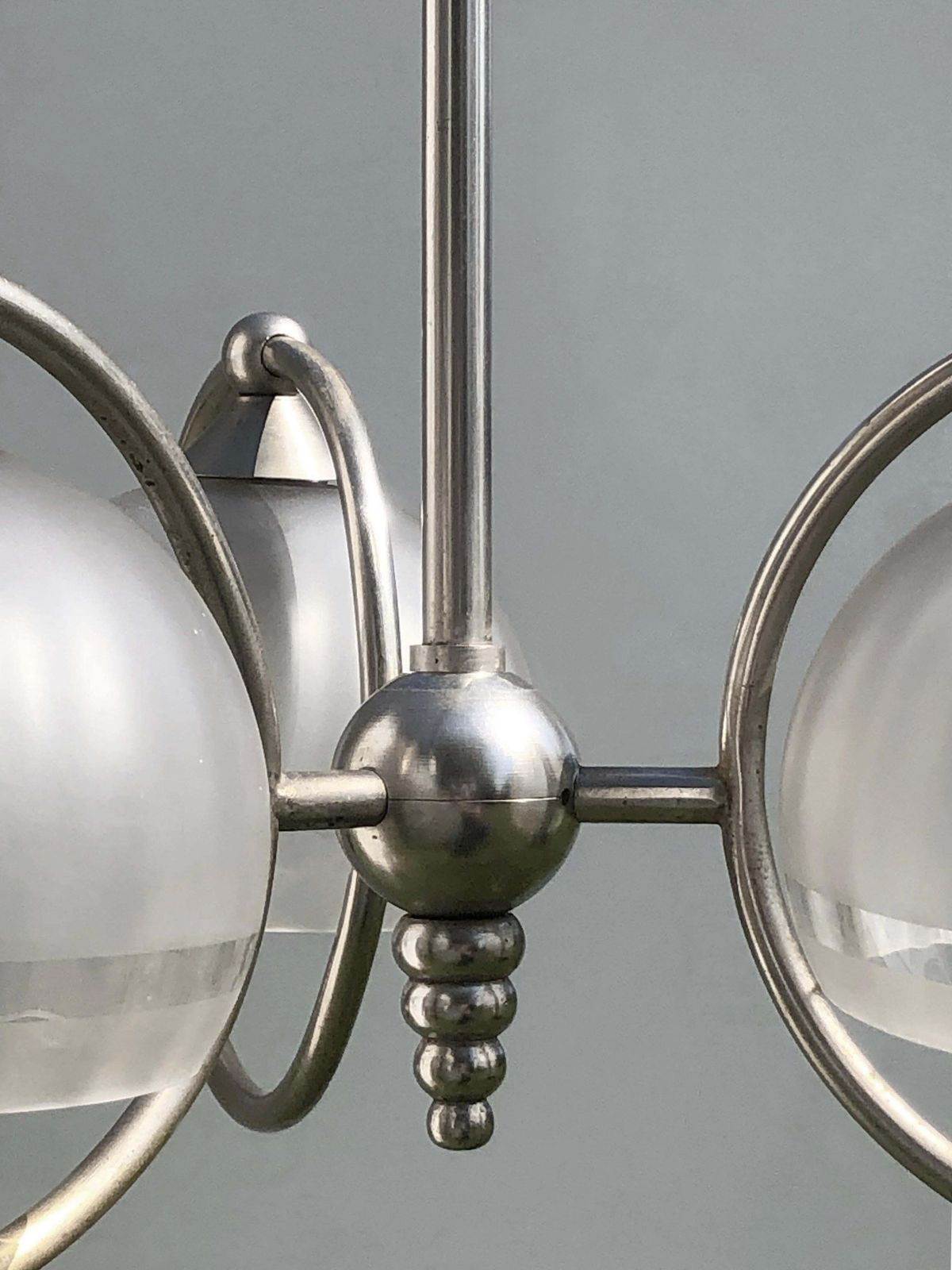 Art Deco Modernist Bauhaus Ceiling Light, In The Style Of Adnet France 1930 photo 3193.0