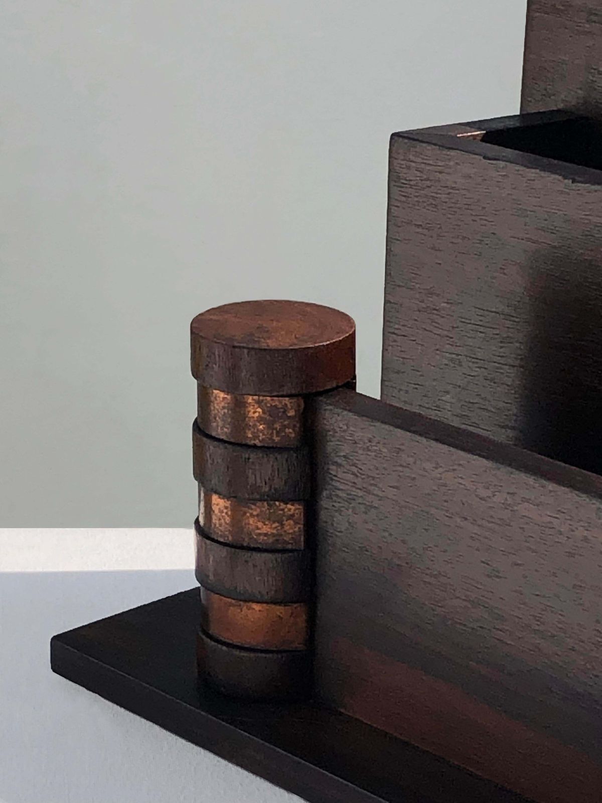 An Art Deco Modernist Documentholder In Ebony And Copper, Dudouyt Style, France 1930 photo for sale