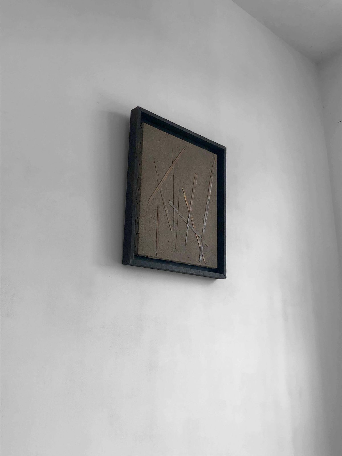 Rustic And Modern Abstract Canvas Painting Brutalist, France 2001 photo buy