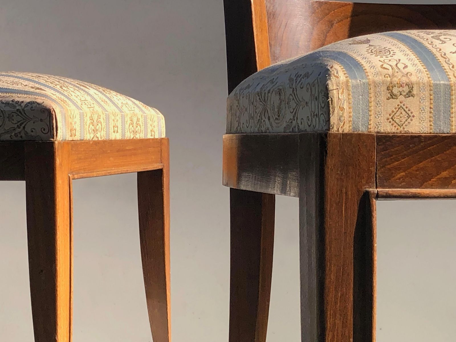 Set Of 2 Art Deco Neoclassic Chairs By Jean Pascaud France 1930 photo vintage