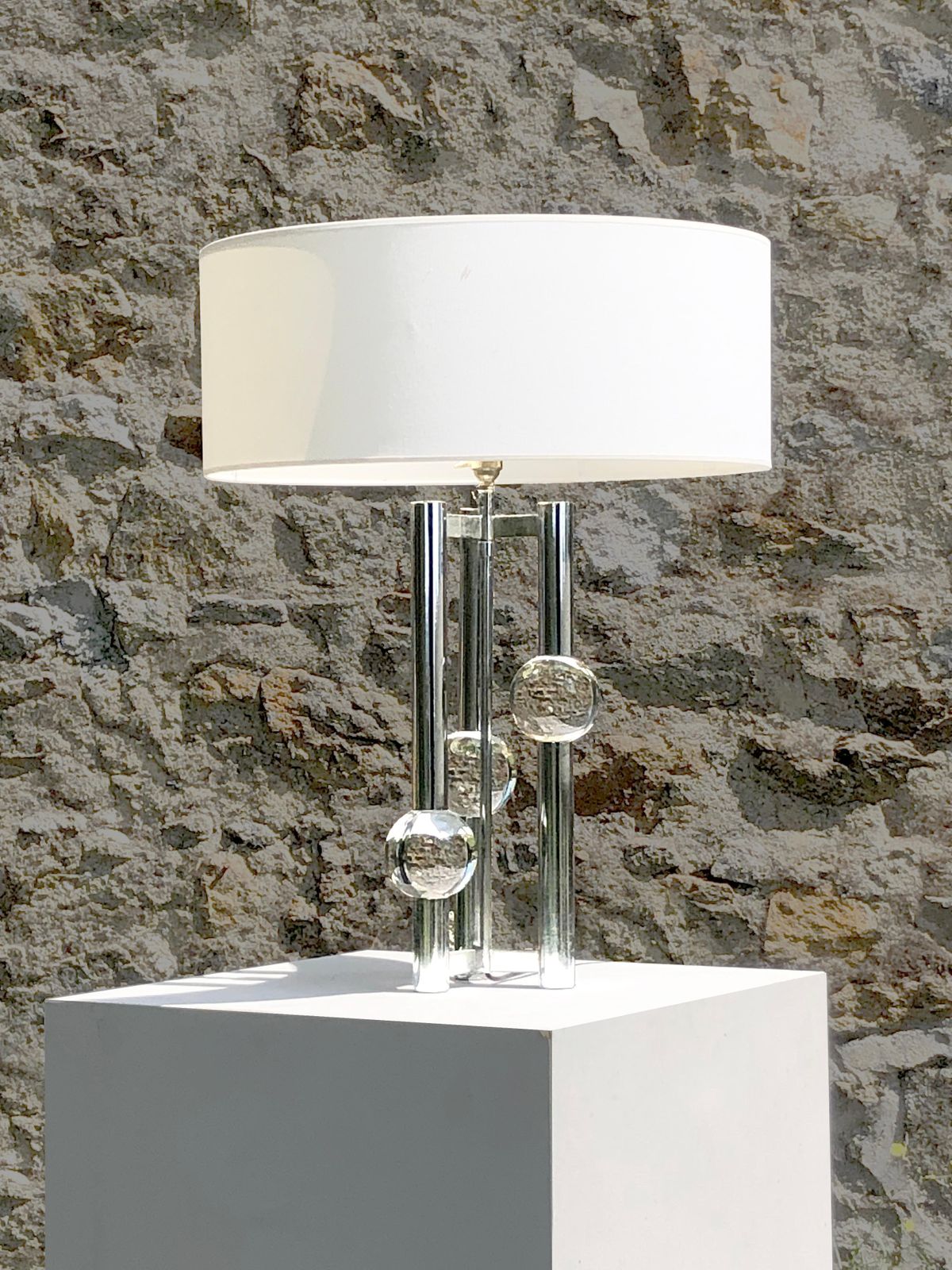 photo furniture Luxurious Lamp Séventies Space Age Table, In The Maison Charles Style, France 1970