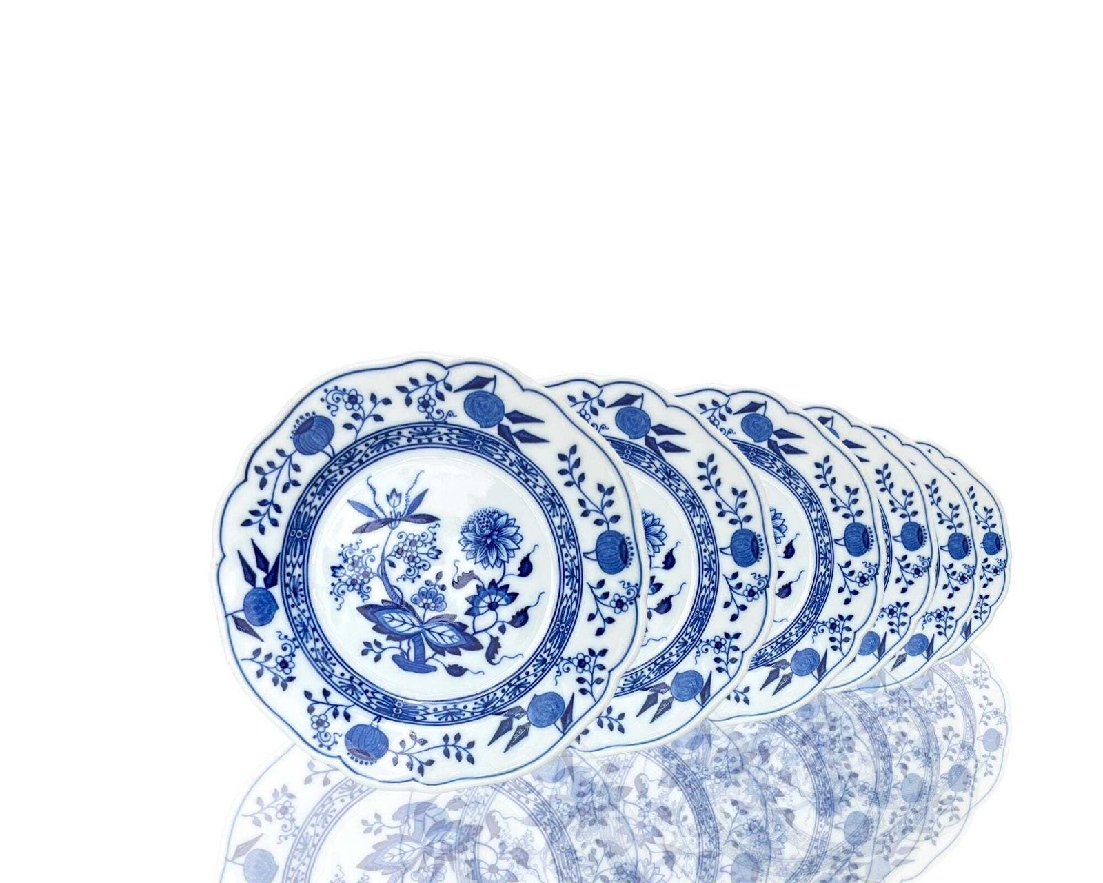 Blue Onion Kleine Borden | 6 Stuks | 6" / 16 Cm | Antiek Blauw Wit