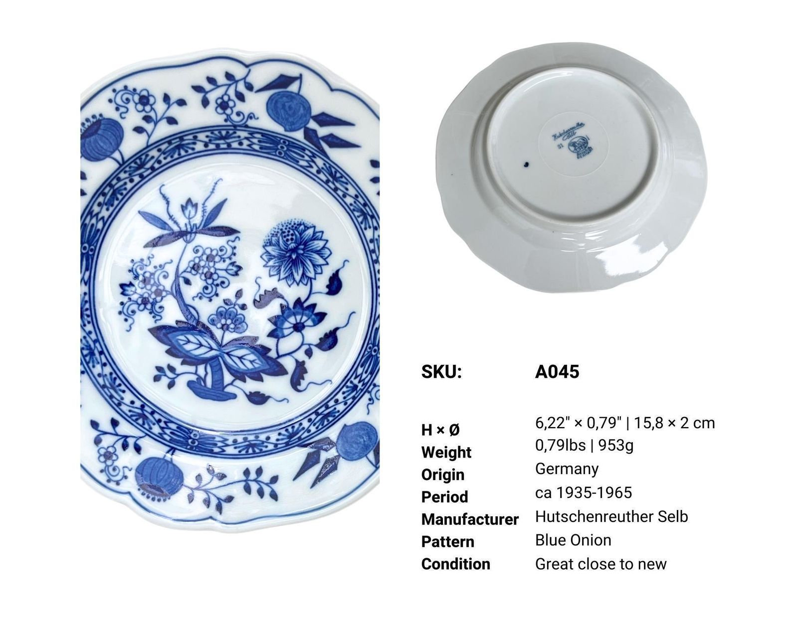 Blue Onion Kleine Borden | 6 Stuks | 6" / 16 Cm | Antiek Blauw Wit photo furniture