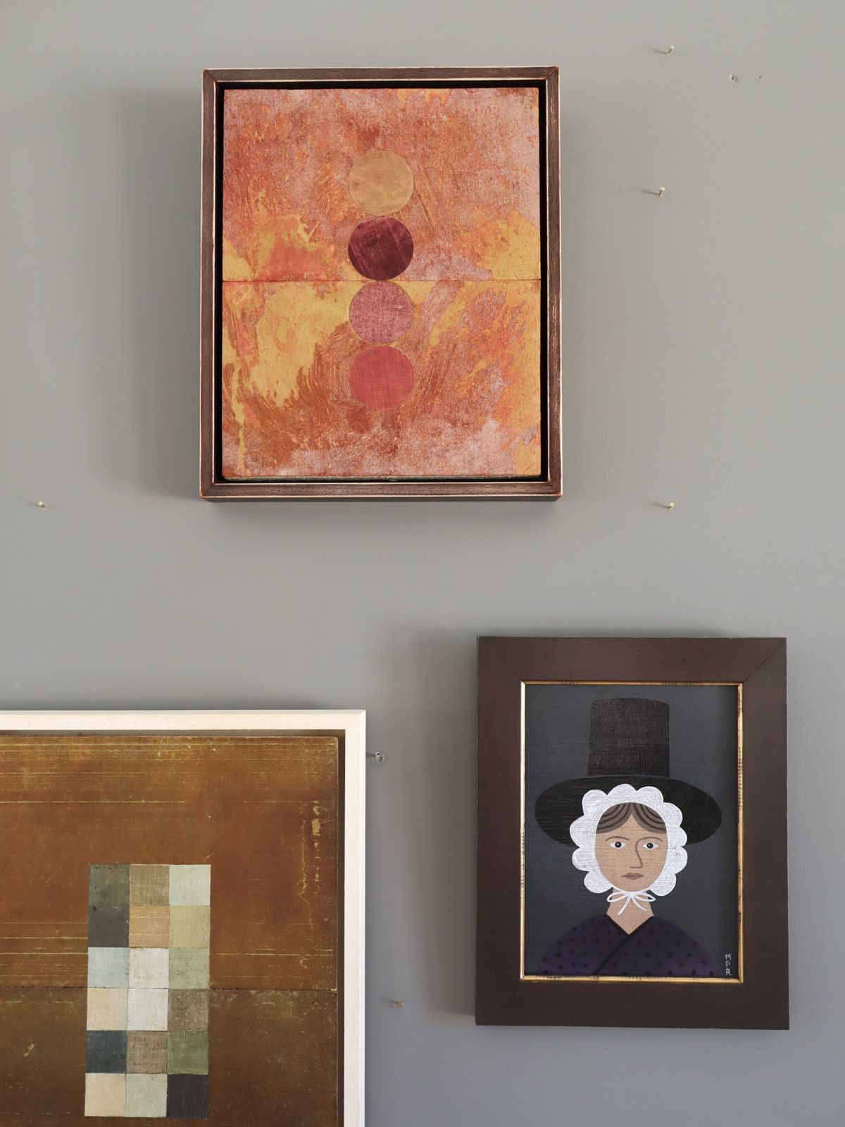 Geometric Collage With 4 Circles,  Oil Painting photo furniture
