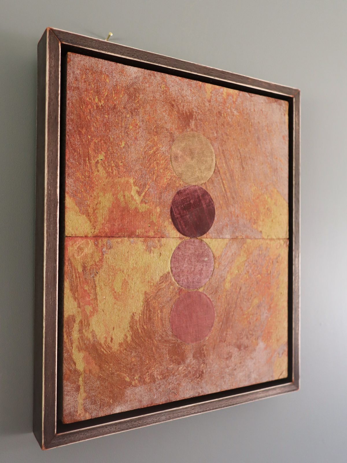 Geometric Collage With 4 Circles,  Oil Painting photo Art